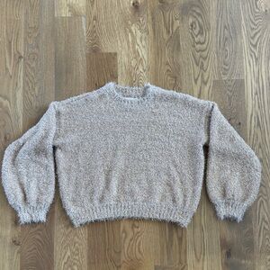 Fuzzy gold metallic Sweater